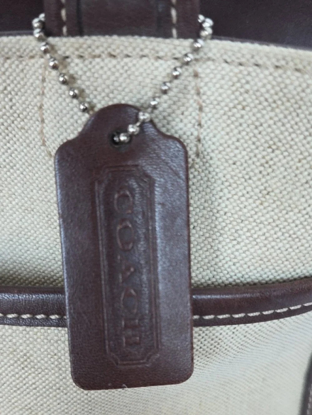 Coach | Vintage Linen Canvas Brown Leather Bleeker Satchel Tote